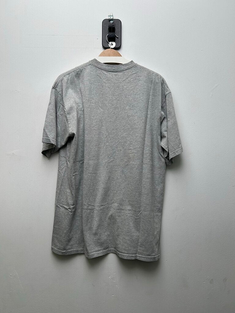 Preowned Supreme Grey Yellow Red Spellout ! Tee Sz.XL