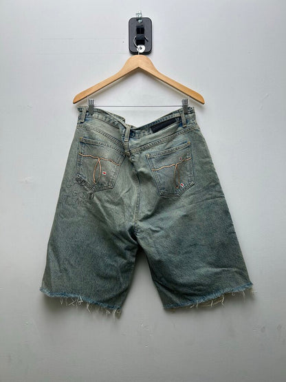 New Paly Light Wash Denim Cut Off Good Times Shorts Sz.36