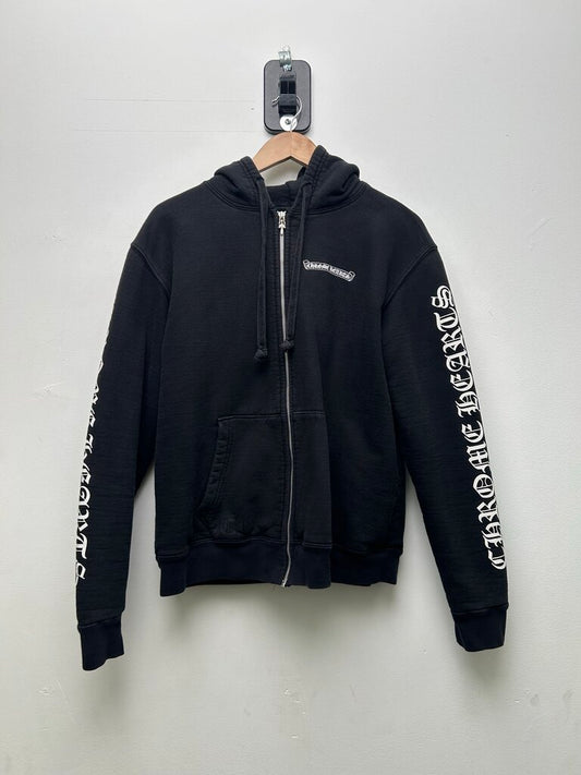Preowned Chrome Hearts Black White Thermal Scroll Zip Up Sz.Medium