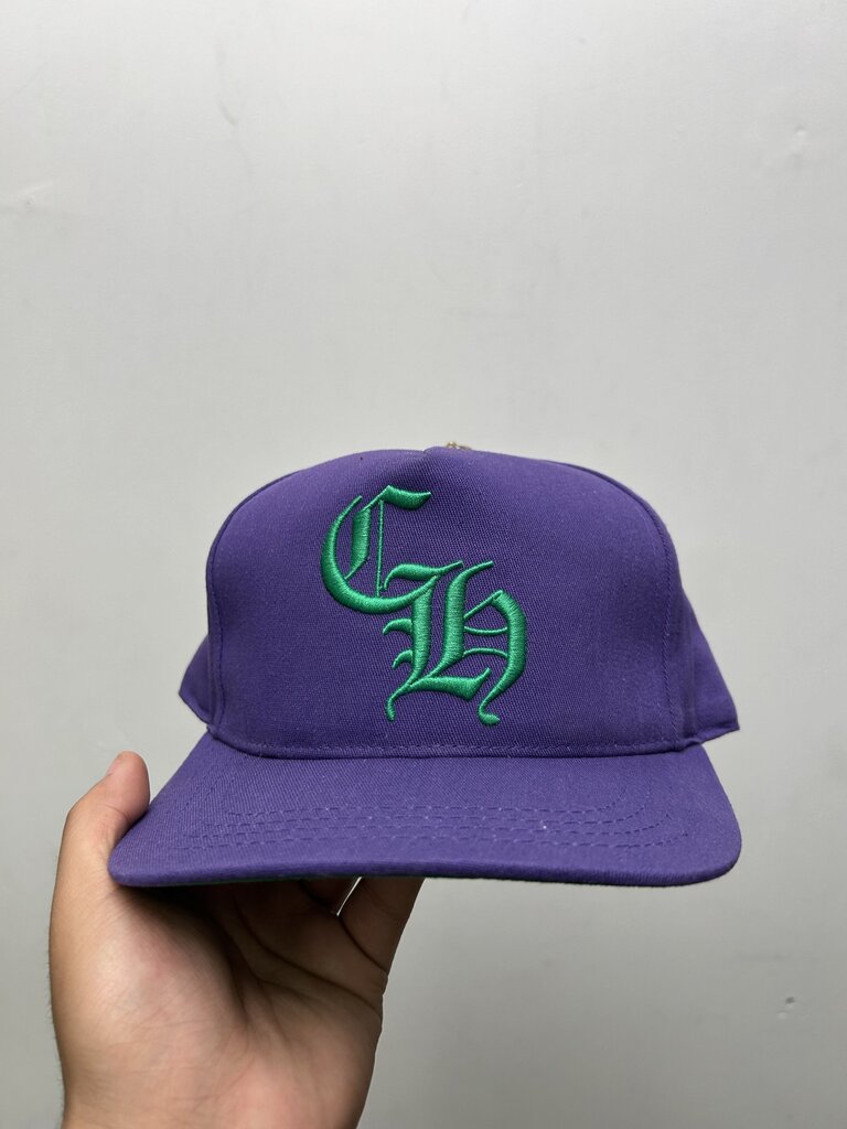 Preowned Chrome Hearts Purple Green CH Hat