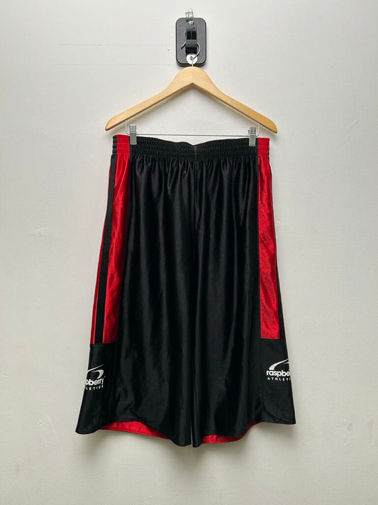 Preowned Gv Gallery Black Red Reversible Mesh Shorts Sz.Small