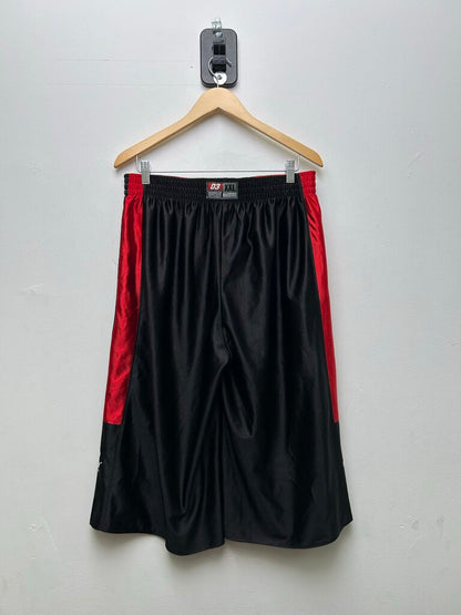 Preowned Gv Gallery Black Red Reversible Mesh Shorts Sz.Small