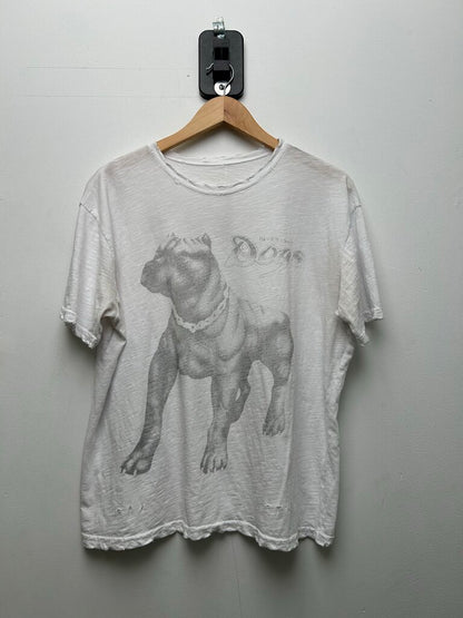 Preowned Gv Gallery White Dogs Tee Sz.Medium