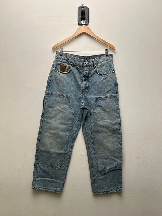 Preowned Louis Vuitton Light Wash Double Knee Jeans Sz 30