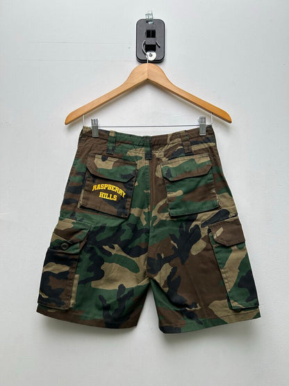 New Gv Gallery Camo Yellow Spellout Shorts Sz.Large