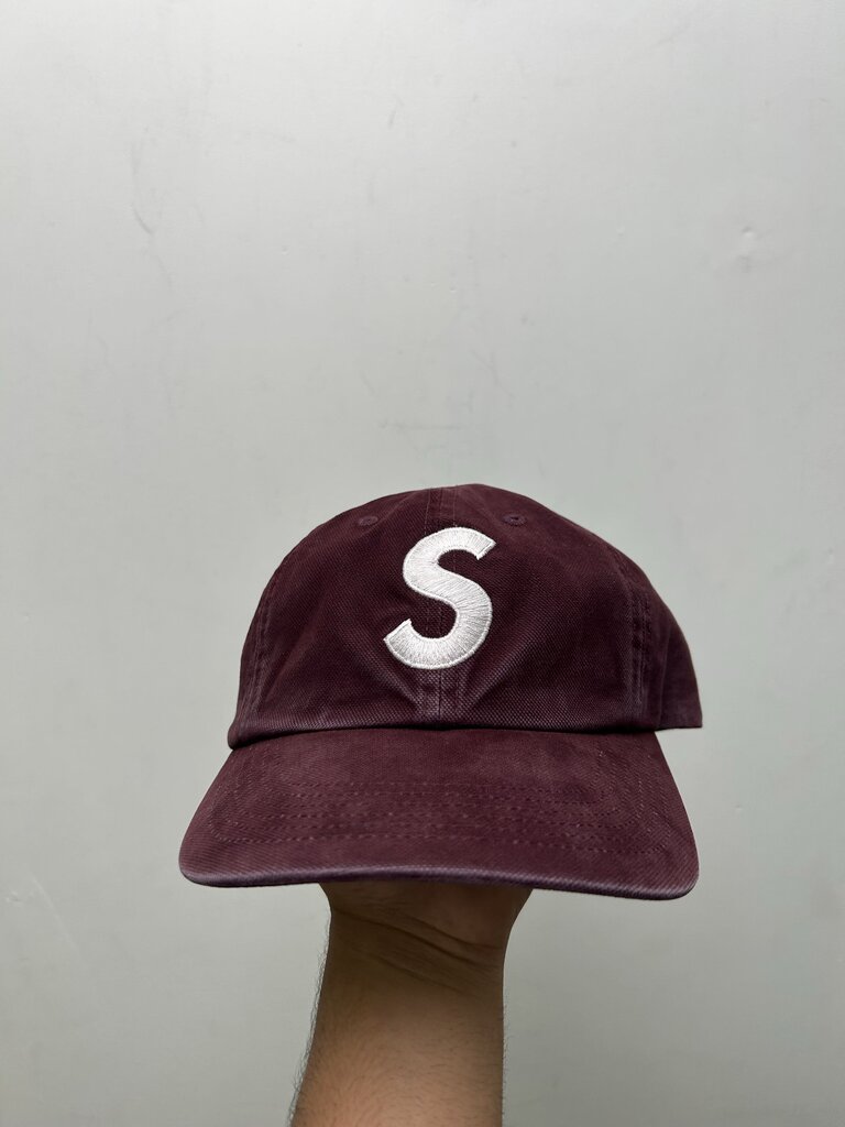 New Supreme Burgundy S Logo Hat