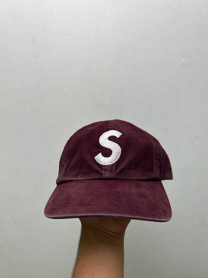 New Supreme Burgundy S Logo Hat