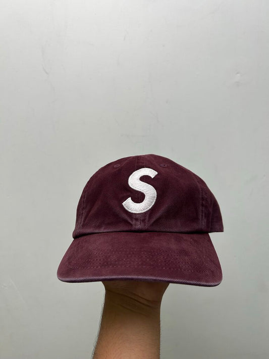New Supreme Burgundy S Logo Hat