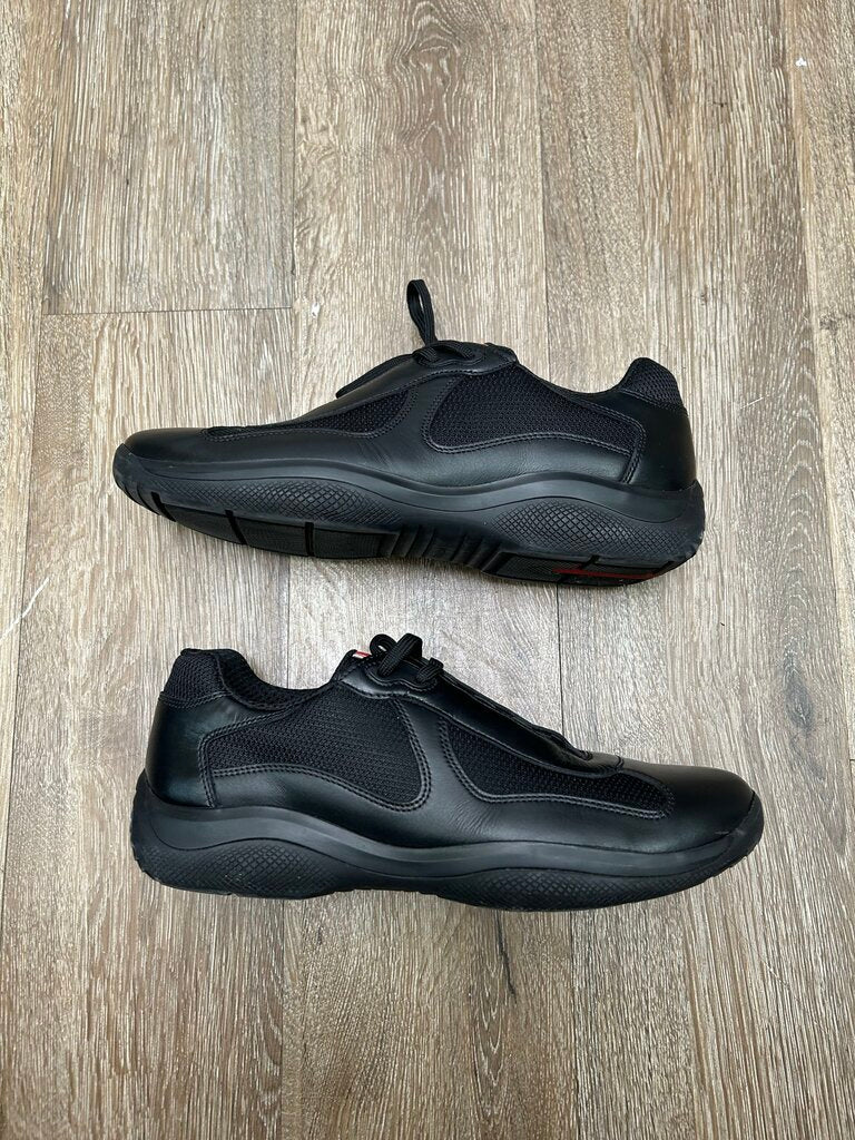 Preowned Prada Cups Black On Black Leather Sz.8.5/10M