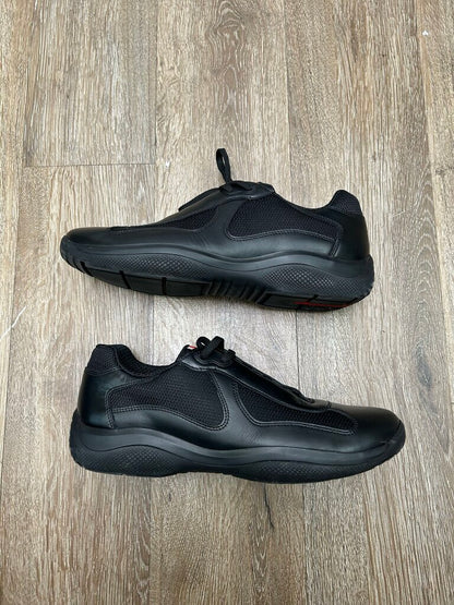 Preowned Prada Cups Black On Black Leather Sz.8.5/10M