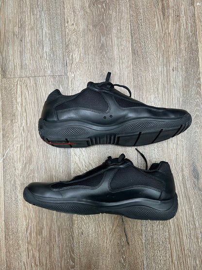 Preowned Prada Cups Black On Black Leather Sz.8.5/10M