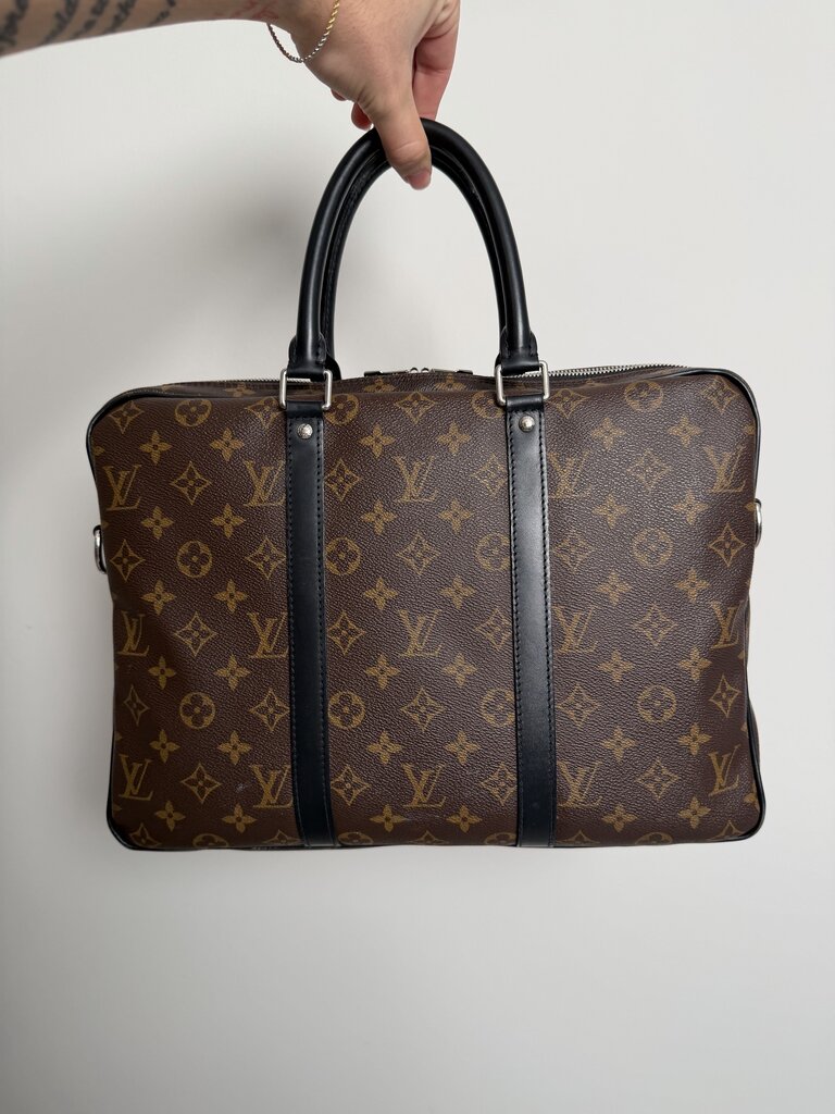 Preowned Louis Vuitton Monogram Macassar Brown Black Bag
