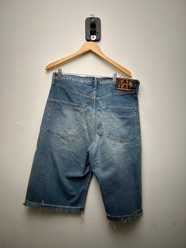 New Kapital Lightwash Bone Shorts Size 36