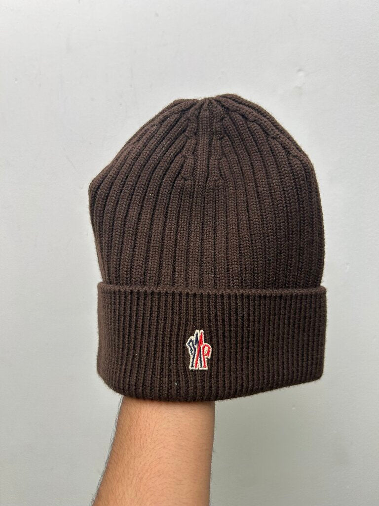 New Moncler Brown logo Beanie