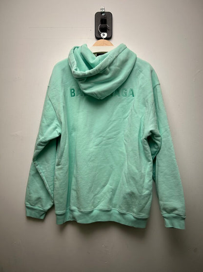 Preowned Balenciaga Mint Small Logo Hoodie Size Medium
