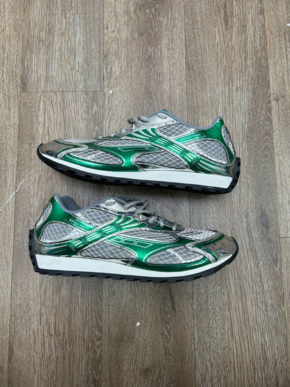 Preowned Bottega Orbits Green Silver Size 46 (No Box)