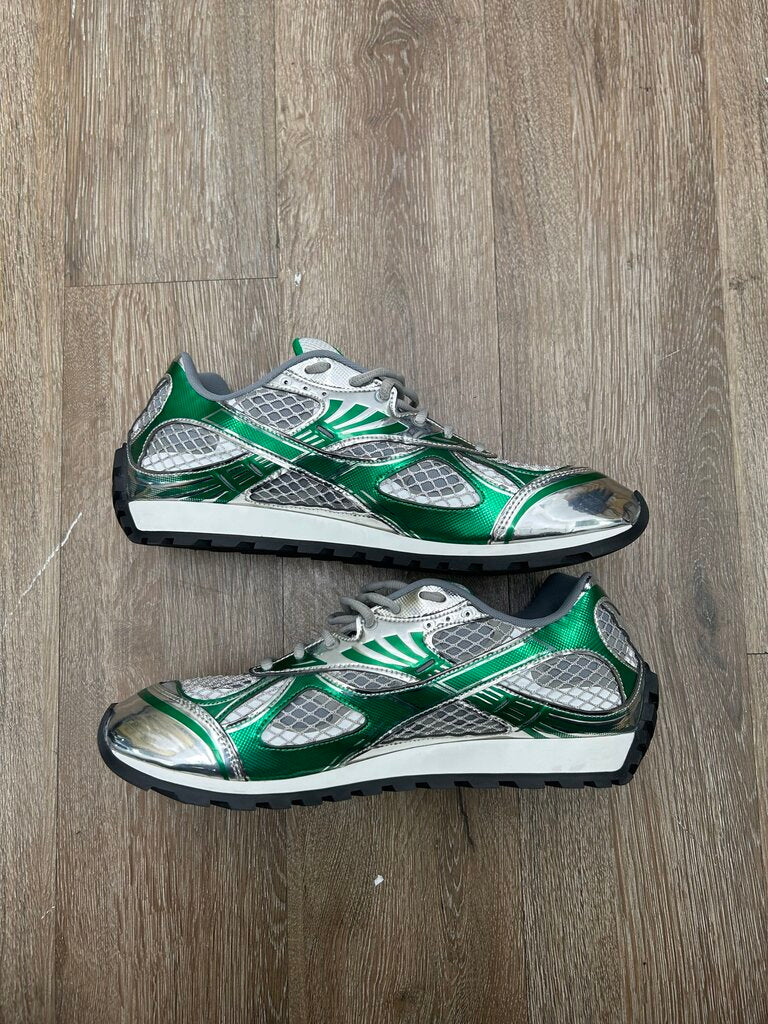Preowned Bottega Orbits Green Silver Size 46 (No Box)