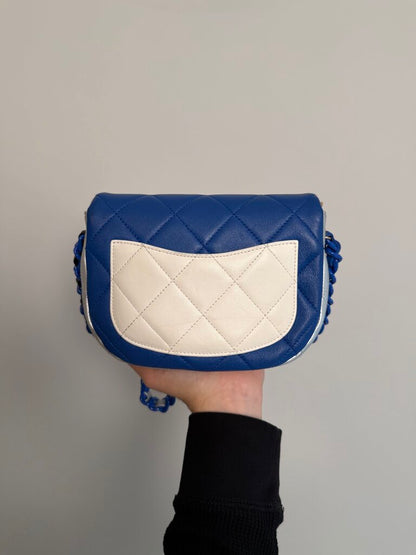 20232 Chanel Color Burst Blue Black Crossbody Bag