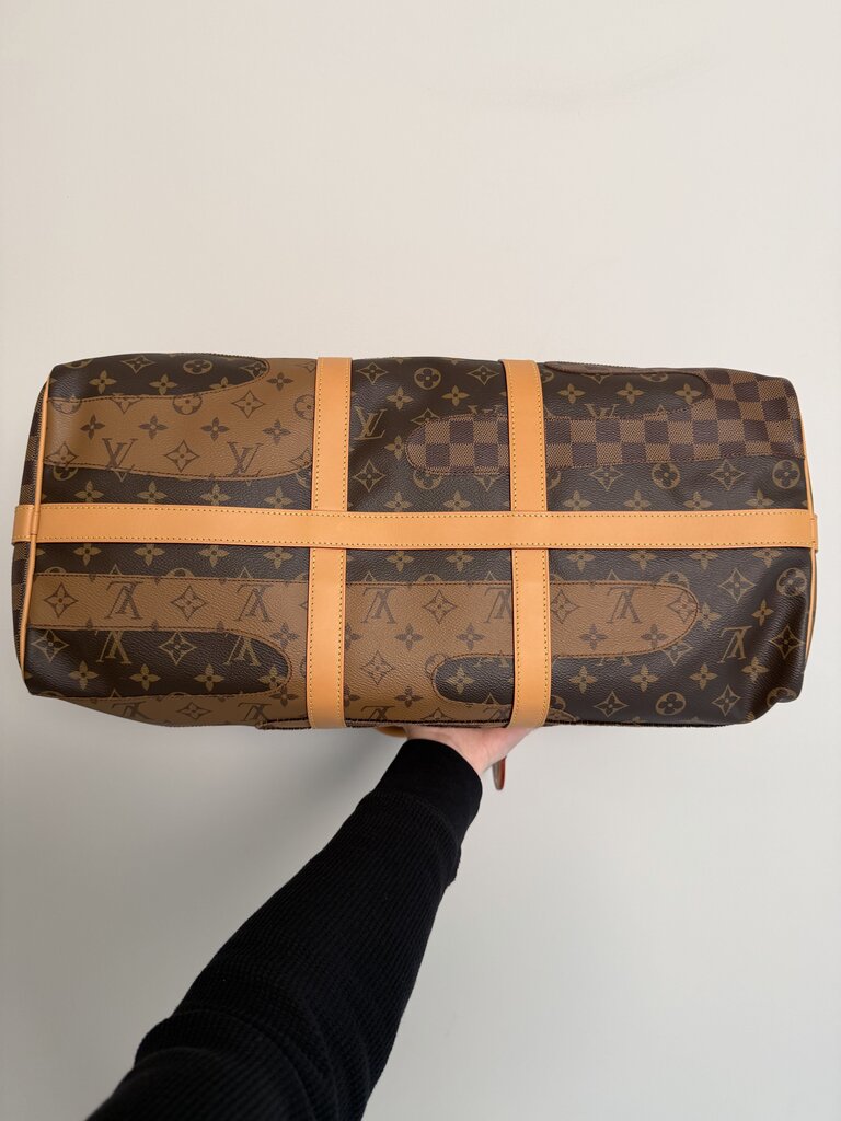 Louis Vuitton Keepall Bandouliere 50 Nigo Brown