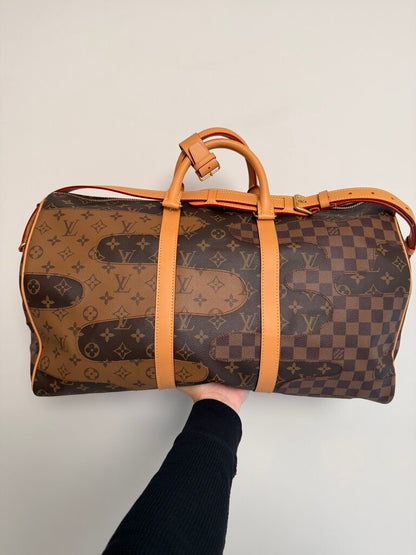 Louis Vuitton Keepall Bandouliere 50 Nigo Brown
