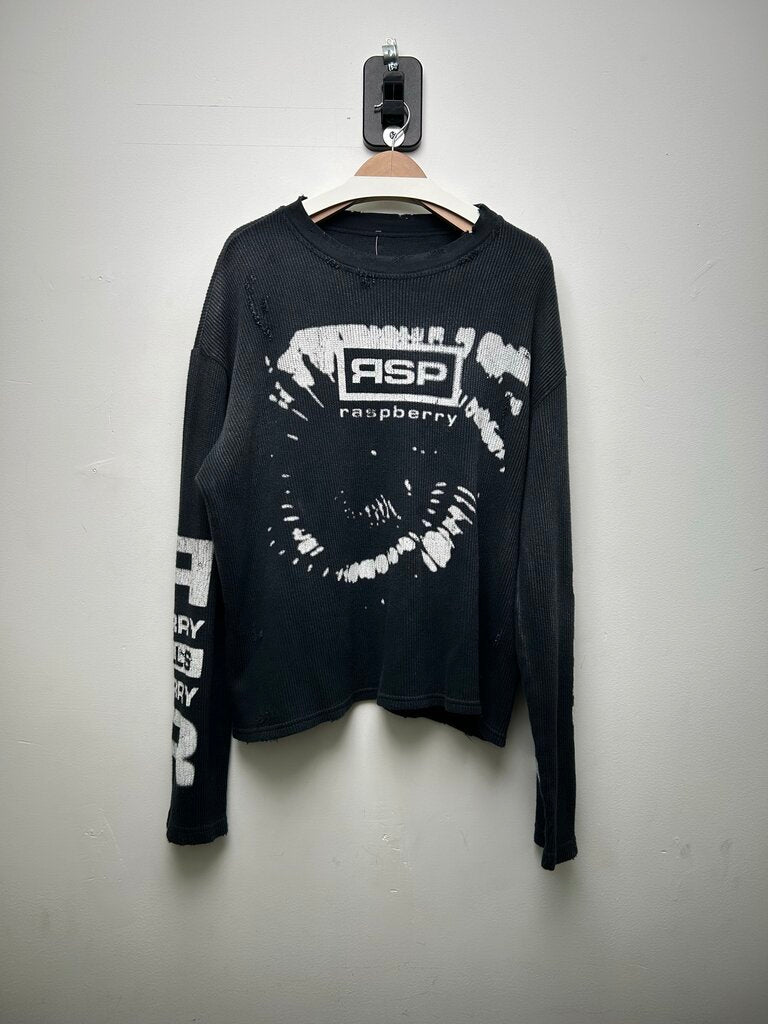 Preowned GV Gallery White Arm Print Black Thermal sz.L