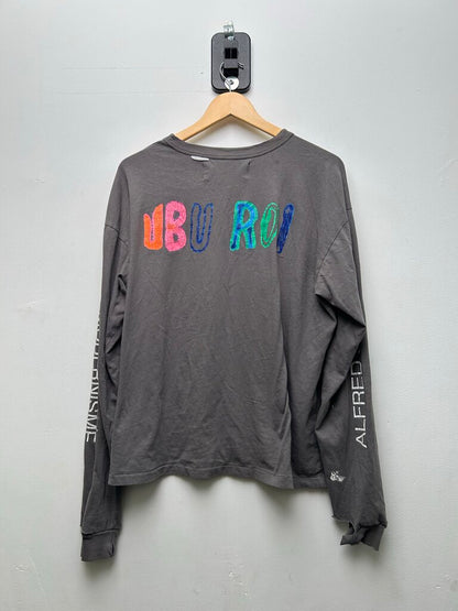 Preowned Paly Cruelty Long Sleeve Tee Grey Sz. M