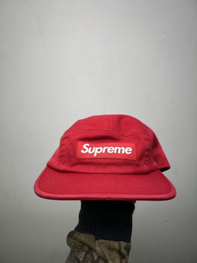 New Supreme Washed Chino Twill Red Camp Cap Sz. OS