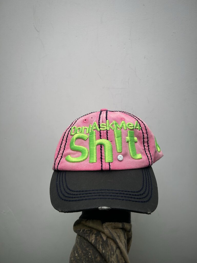New Greedy Unit Dont Ask Me For Shit Pink Green Black Cap