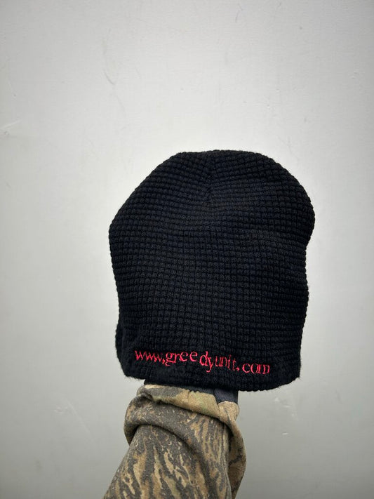 New Greedy Unit Black Distressed Website Beanie