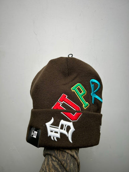 New Supreme Arc Logo Brown Multicolor Beanie