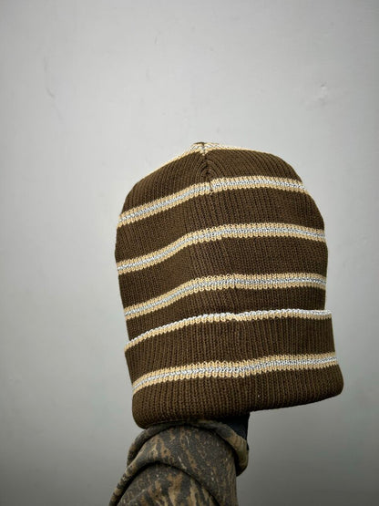 New Supreme Leather Applique Brown Beanie