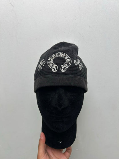 Chrome Hearts Black Horseshoe Thermal Beanie