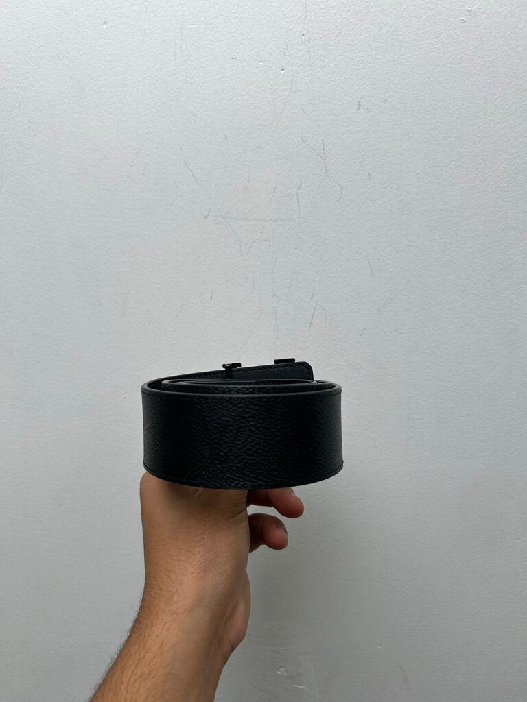 Preowned Louis Vuitton Black On Black Monogram Belt Sz.36