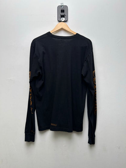 Preowned Chrome Hearts Brown Neck Arm Logo Black Longsleeve sz.L