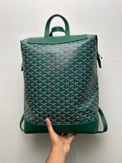 Preowned Goyard Cisalpin Green Bookbag Backpack
