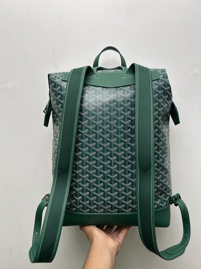 Preowned Goyard Cisalpin Green Bookbag Backpack