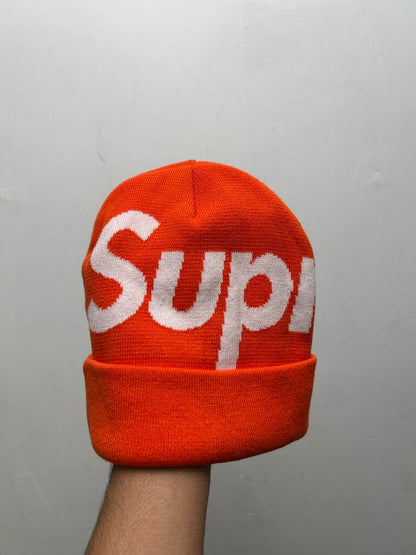 Preowned Supreme Orange Spellout Beanie