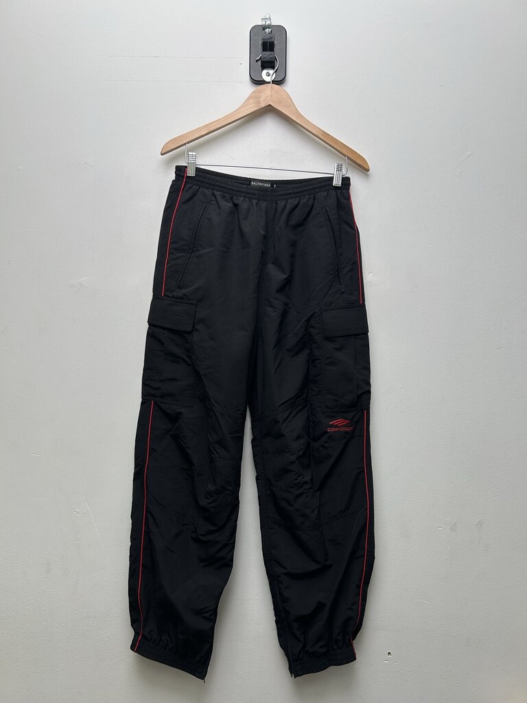 New Balenciaga Red 3B Black Trackpants sz.46(M)