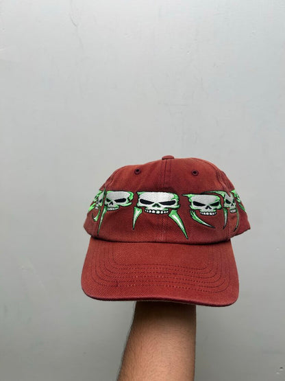 New Supreme 6 Panel Skull Spellout Red Hat