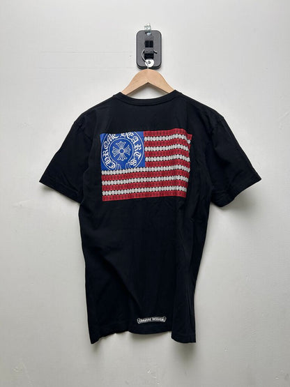 Preowned Chrome Hearts Black American Flag Tee Sz.Large