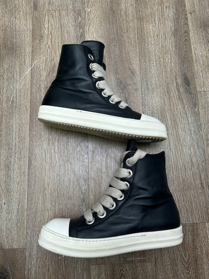 Preowned Rick Owens Black Milk Jumbo Lace High Sz.45 (No Box)