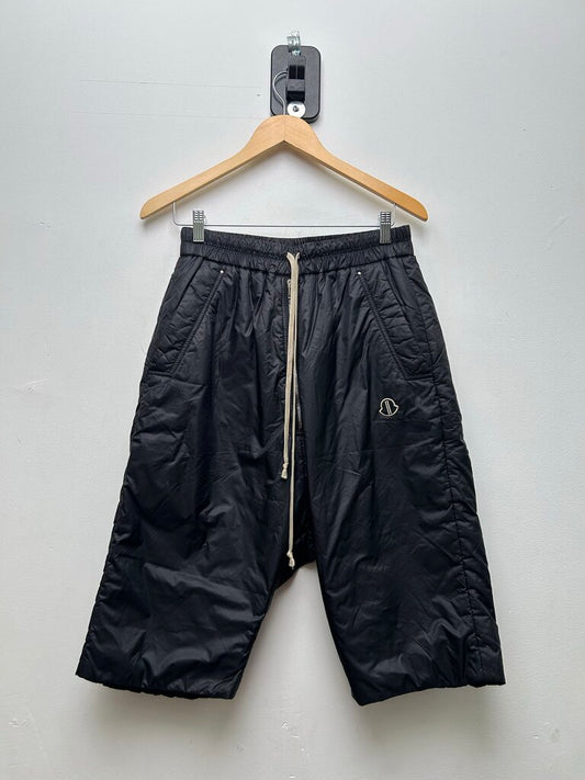 Preowned Rick Owens Black Nylon Moncler Zipper Shorts Sz.Medium