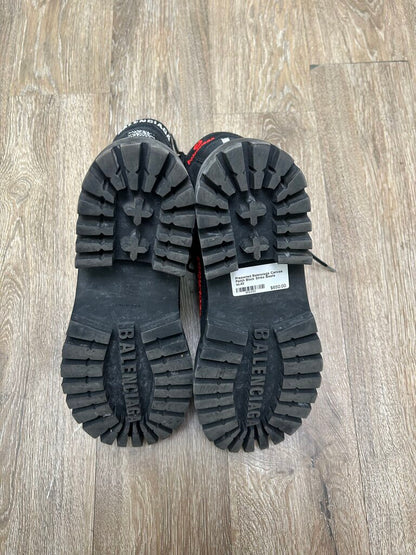 Preowned Balenciaga Canvas Patch Black Strike Boots sz.43