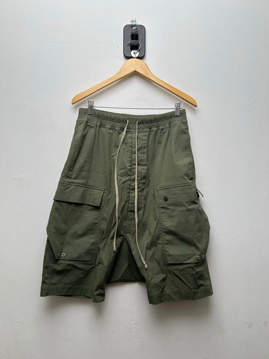 Preowned Rick Owens Olive Moss Cargo Shorts Size 38