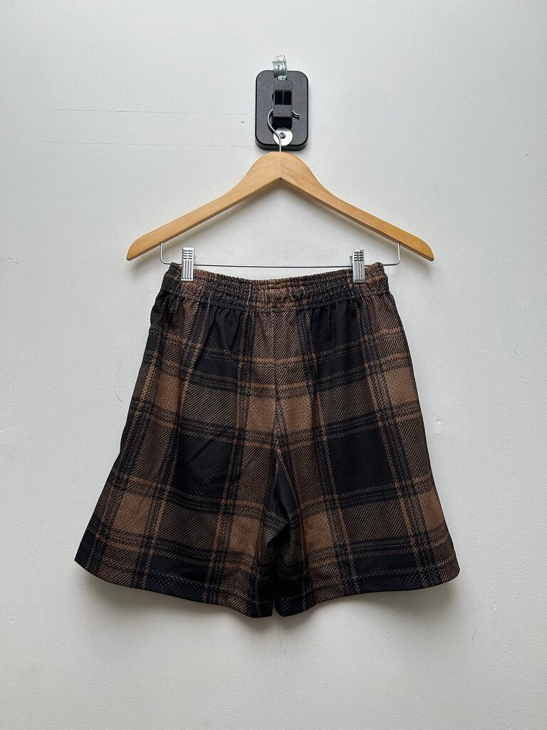 New Eric Emanuel EE Sicko Brown Plaid Shorts sz.M