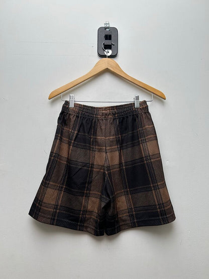 New Eric Emanuel EE Sicko Brown Plaid Shorts sz.M