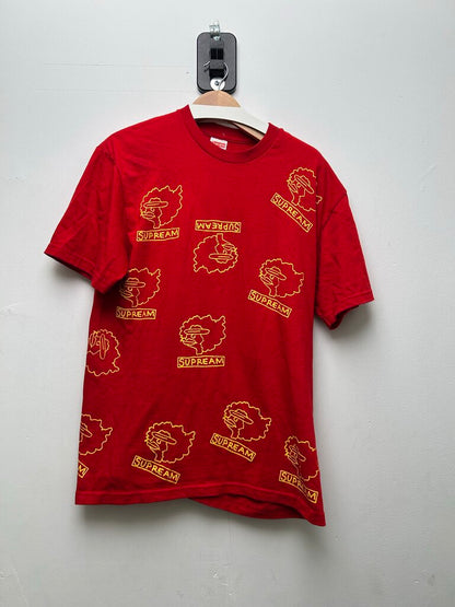Preowned Supreme Red Yellow Gonz Logo Tee Sz.Medium