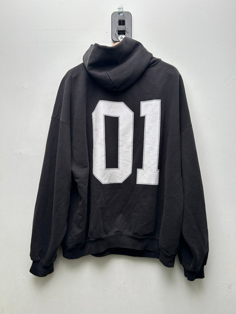 Preowned Balenciaga Black Jersey 10 Hoodie Size XS