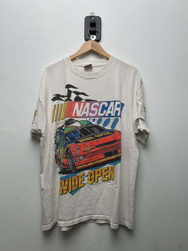 Vintage Nascar White Wide Open Tee Sz.XL