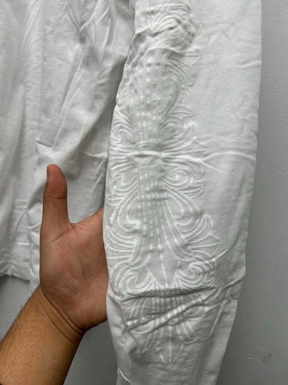 New Chrome Hearts White On White Fluer Long Sleeve Sz.Large